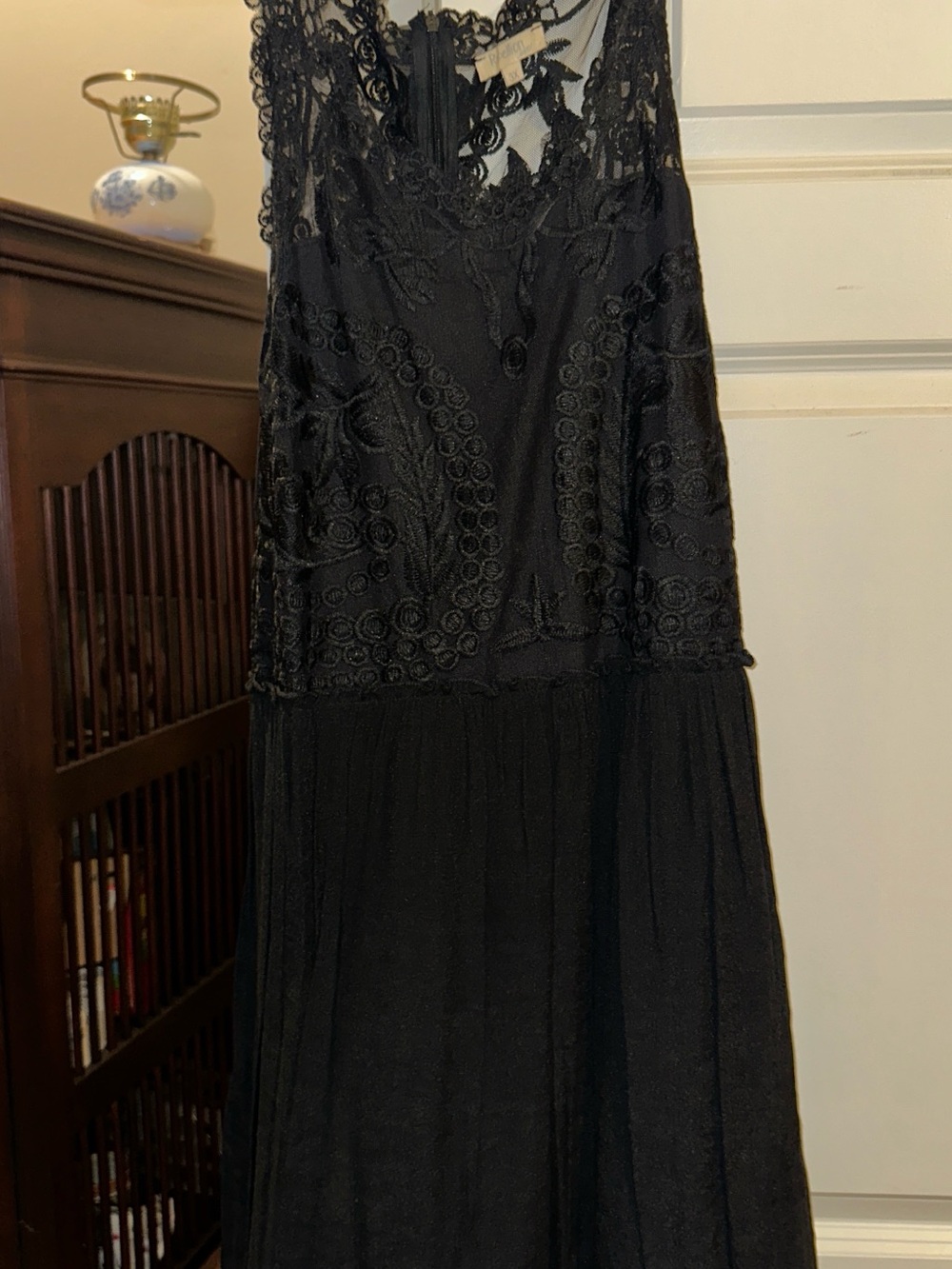 Black Lace-Detail Women's Dress